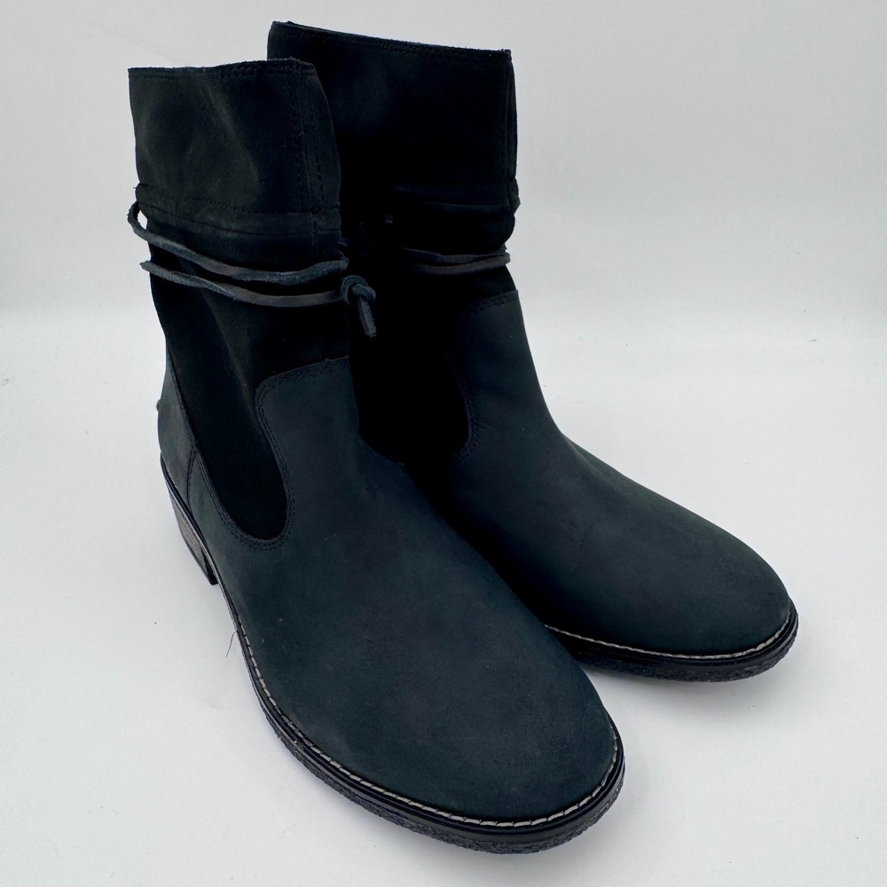NWOB Sperry Women Maya Ronan Black Suede 9.5M Low Block Slouch‎ Mid-Calf Boots